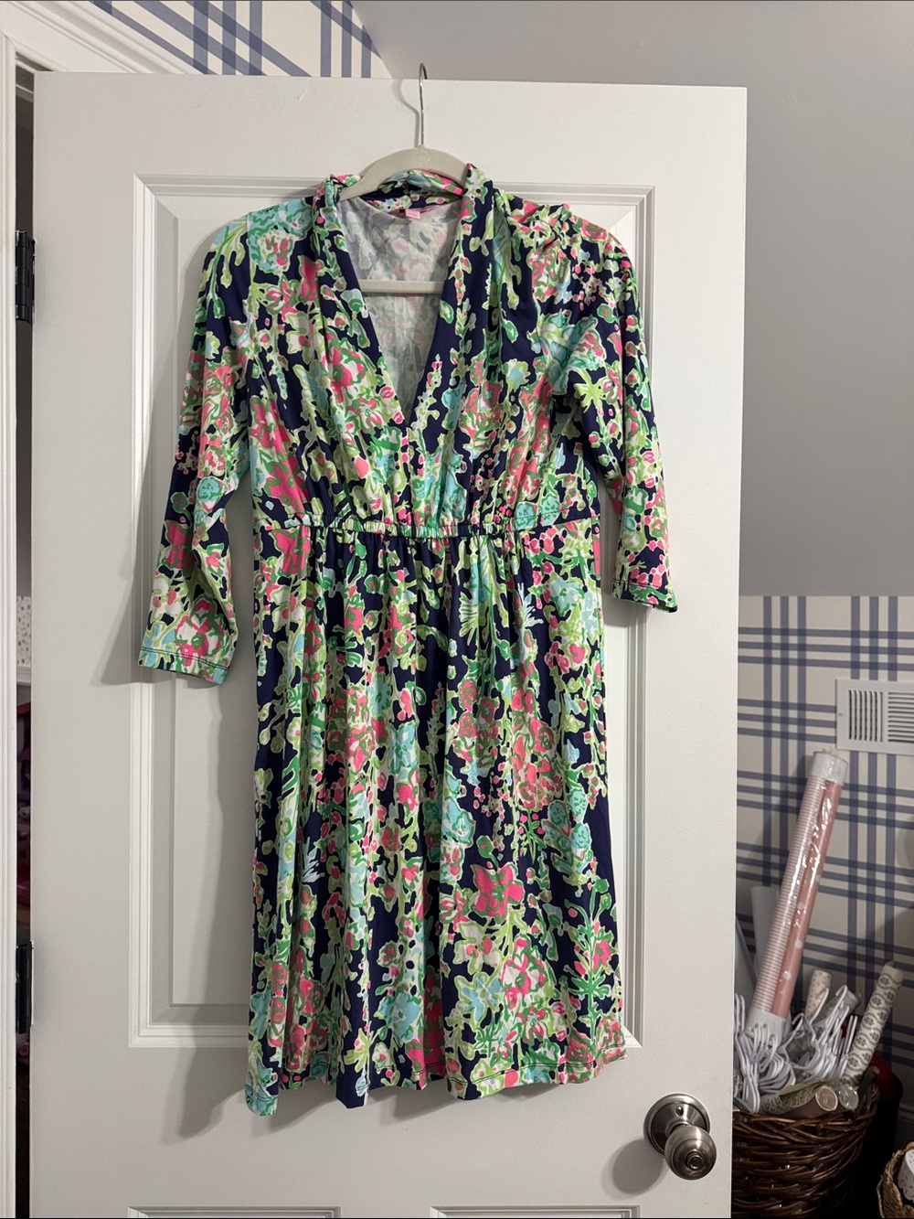 Lilly Pulitzer Navy Multi Floral Wrap Dress